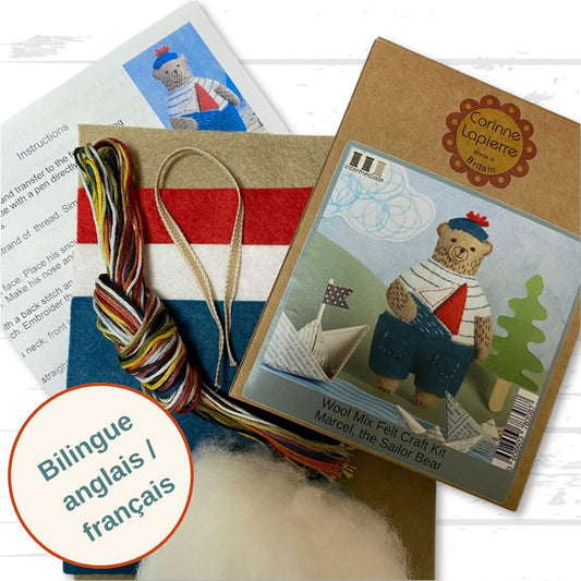 Corinne Lapierre Marcel the Sailor Bear Felt Embroidery Craft Mini Kit