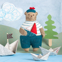 Corinne Lapierre Marcel the Sailor Bear Felt Embroidery Craft Mini Kit