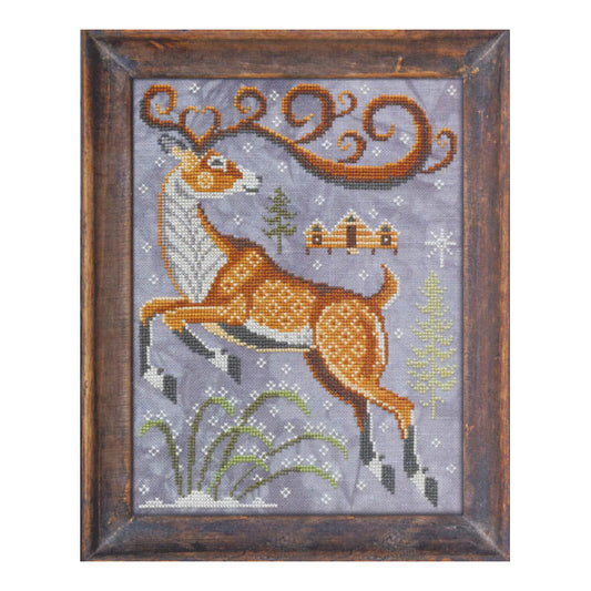 Cottage Garden Samplings A Year in the Woods #12 The Reindeer Cross Stitch Pattern