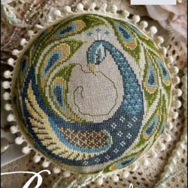 Cottage Garden Samplings Peacock Pin Cushion Cross Stitch Pattern