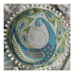 Cottage Garden Samplings Peacock Pin Cushion Cross Stitch Pattern