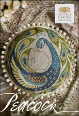 Cottage Garden Samplings Peacock Pin Cushion Cross Stitch Pattern