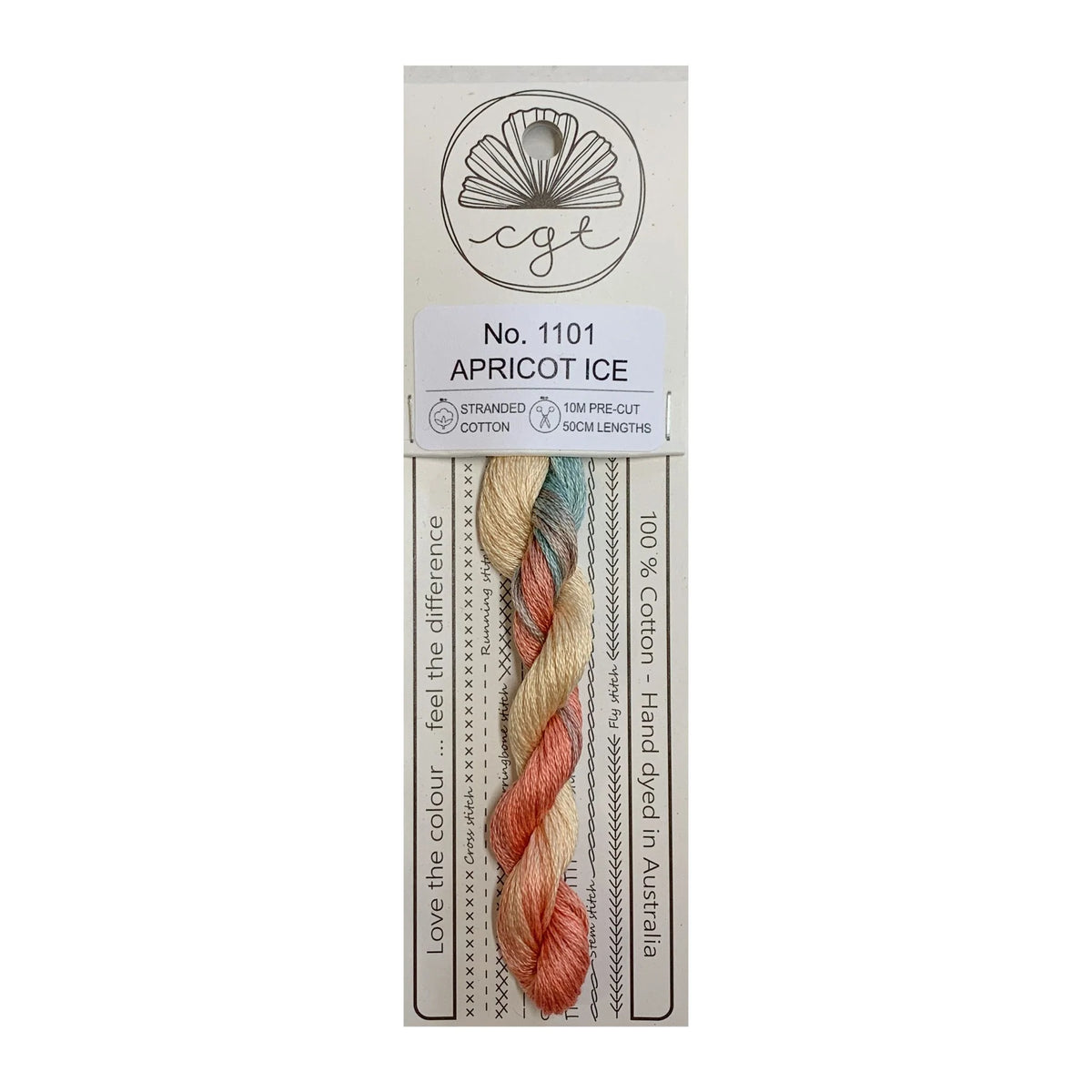 Cottage Garden Threads Stranded Cotton Floss Signature Range - 1101 Apricot Ice