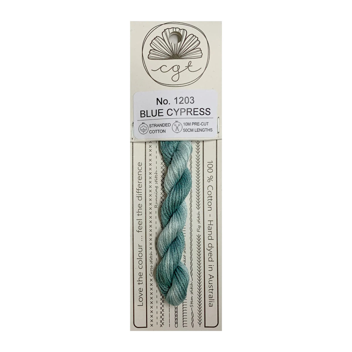 Cottage Garden Threads Stranded Cotton Floss Signature Range - 1203 Blue Cypress