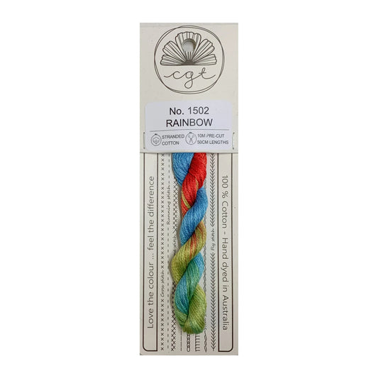 Cottage Garden Threads Stranded Cotton Floss Signature Range - 1502 Rainbow