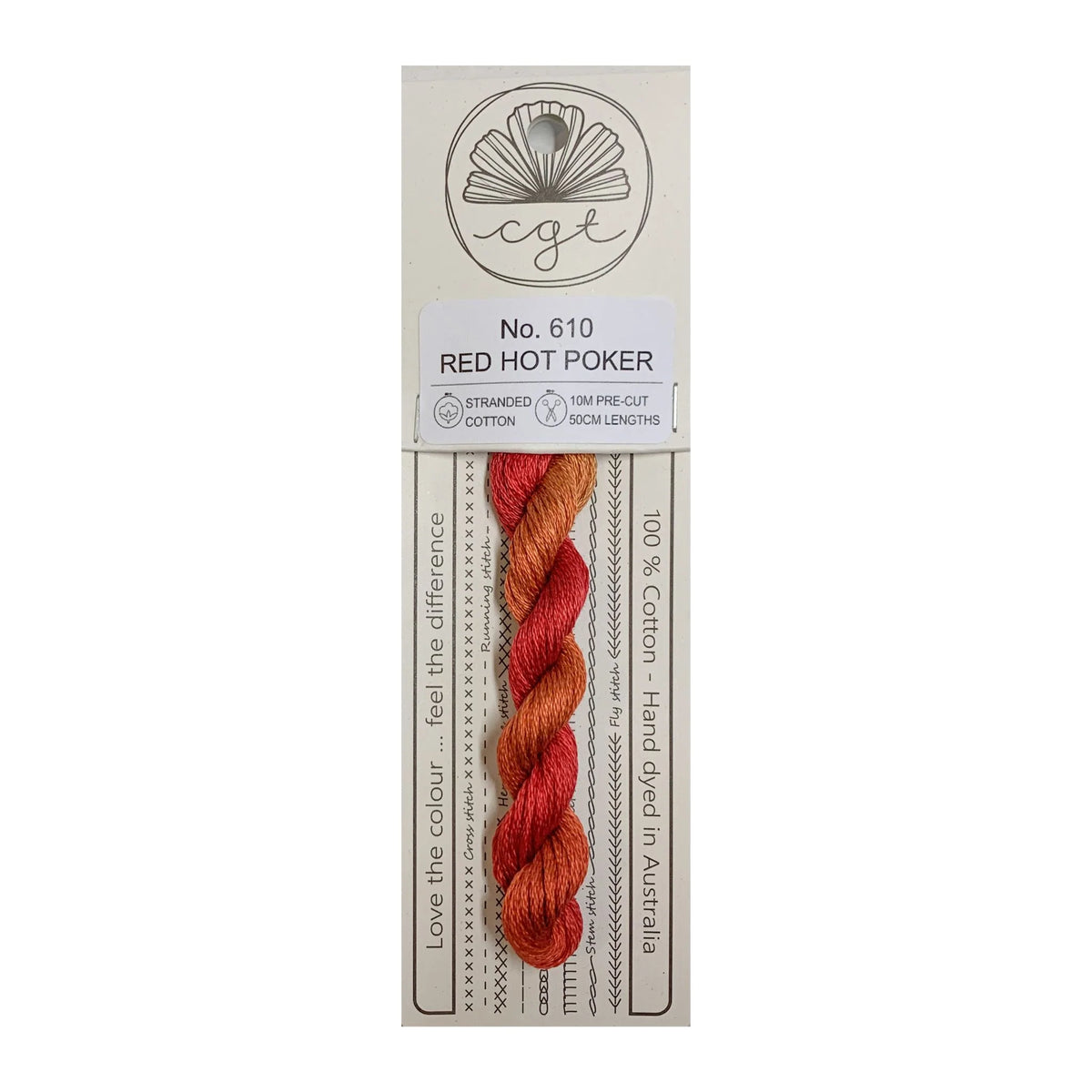 Cottage Garden Threads Stranded Cotton Floss Signature Range - 610 Red Hot Poker