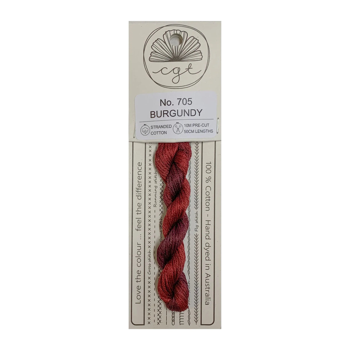 Cottage Garden Threads Stranded Cotton Floss Signature Range - 705 Burgundy