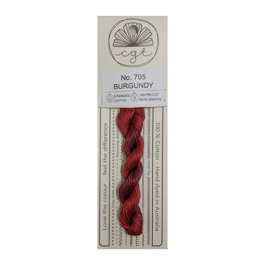 Cottage Garden Threads Stranded Cotton Floss Signature Range - 705 Burgundy