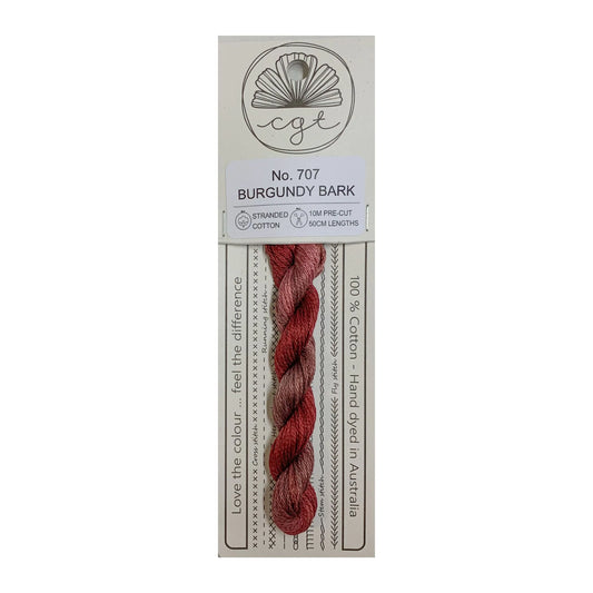 Cottage Garden Threads Stranded Cotton Floss Signature Range - 707 Burgundy Bark