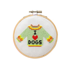 Cotton Clara I Love Dogs Sweater Cross Stitch Kit