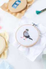 Cotton Clara Pigeon Cross Stitch Kit