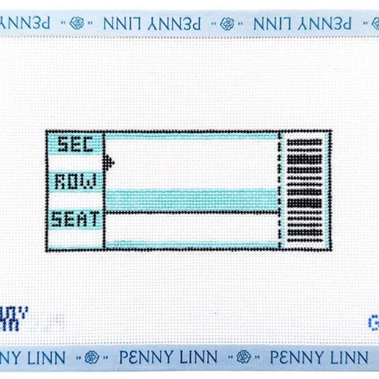 Penny Linn Grandin Lane Blank Concert Ticket Needlepoint Canvas