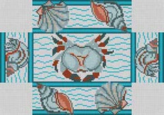 The Meredith Collection Treglown Designs Shell Brick Cover Needlepoint Canvas