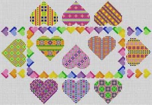 The Meredith Collection Treglown Designs Heart Brick Cover Needlepoint Canvas