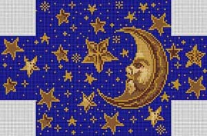 The Meredith Collection Treglown Designs Moon & Stars Brick Needlepoint Canvas