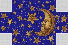 The Meredith Collection Treglown Designs Moon & Stars Brick Needlepoint Canvas