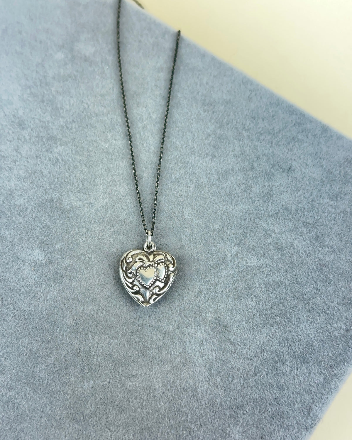 Vintage Sterling Silver Puffy Heart Charms