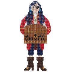 Anne Fisher Designs Pirate Bonny Pearl Tooth Pillow Needlepoint Canvas