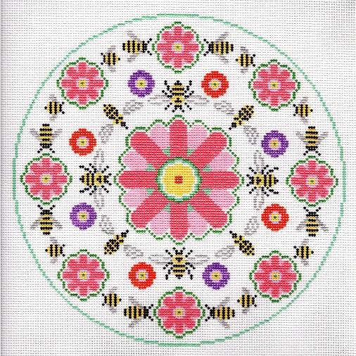 Doolittle Stitchery Bees and Flowers Needlepoint Canvas