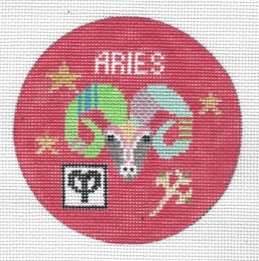 Doolittle Stitchery Aries Zodiac Ornament Needlepoint Canvas