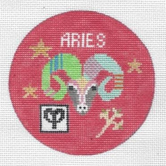 Doolittle Stitchery Aries Zodiac Ornament Needlepoint Canvas