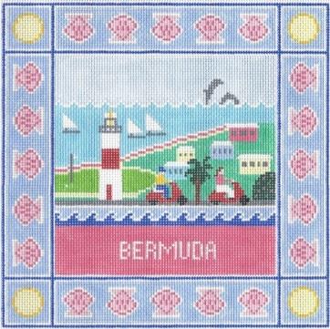 Doolittle Stitchery Bermuda Square Needlepoint Canvas