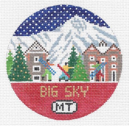 Doolittle Stitchery Big Sky Round Needlepoint Canvas