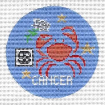 Doolittle Stitchery Cancer Zodiac Ornament Needlepoint Canvas