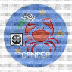 Doolittle Stitchery Cancer Zodiac Ornament Needlepoint Canvas