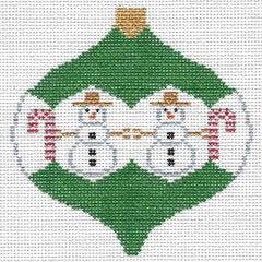 Doolittle Stitchery Christmas Ball with Snowmen Needlepoint Canvas