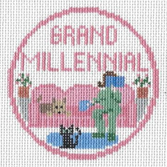 Doolittle Stitchery Grand Millenial Merit Badge Needlepoint Canvas