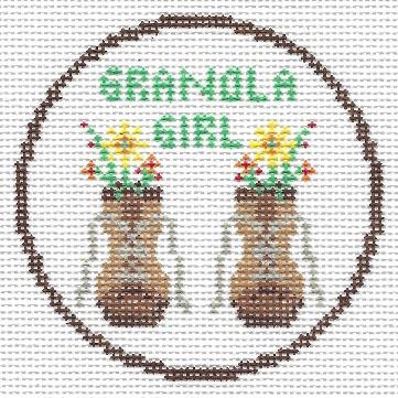 Doolittle Stitchery Granola Girl Merit Badge Needlepoint Canvas