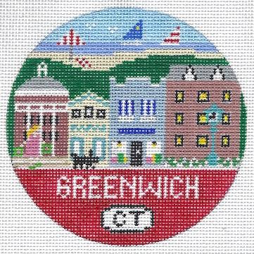 Doolittle Stitchery Greenwich Round Needlepoint Canvas