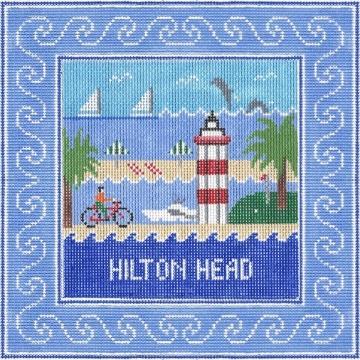 Doolittle Stitchery Hilton Head Square Needlepoint Canvas