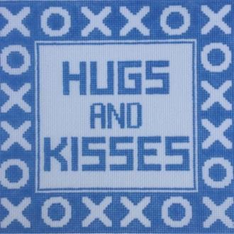 Doolittle Stitchery Hugs Pillow Blue Needlepoint Canvas