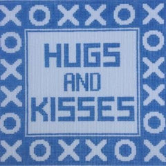 Doolittle Stitchery Hugs Pillow Blue Needlepoint Canvas