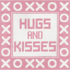 Doolittle Stitchery Hugs Pillow Pink Needlepoint Canvas