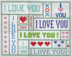 Doolittle Stitchery I Love You Pillow Needlepoint Canvas