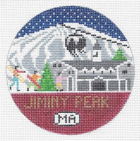 Doolittle Stitchery Jiminy Peak Round Needlepoint Canvas