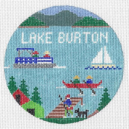 Doolittle Stitchery Lake Burton Round Needlepoint Canvas