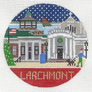 Doolittle Stitchery Larchmont Round Needlepoint Canvas