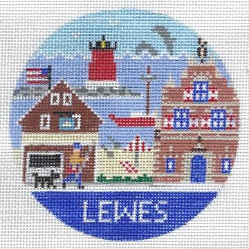 Doolittle Stitchery Lewes Round Needlepoint Canvas