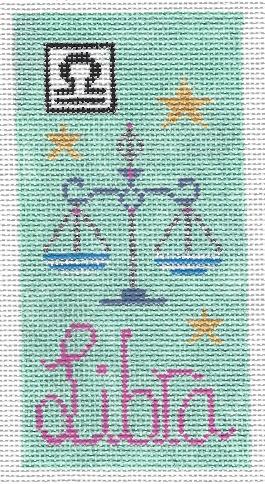 Doolittle Stitchery Libra Zodiac Eyeglass Case Needlepoint Canvas