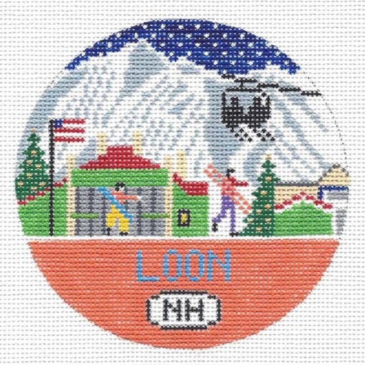 Doolittle Stitchery Loon Round Needlepoint Canvas