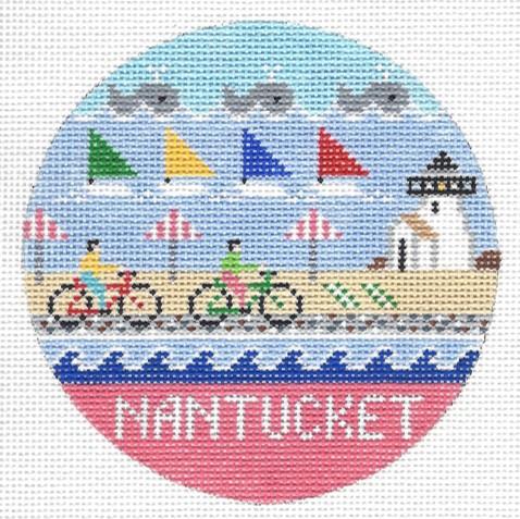 Doolittle Stitchery Nantucket Round Needlepoint Canvas