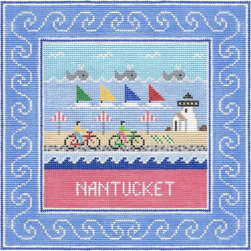 Doolittle Stitchery Nantucket Square Needlepoint Canvas