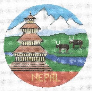 Doolittle Stitchery Nepal Round Needlepoint Canvas