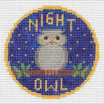 Doolittle Stitchery Night Owl Needlepoint Canvas