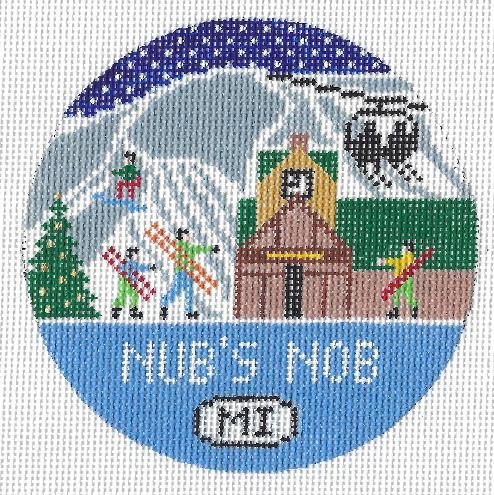 Doolittle Stitchery Nub's Nob Round Needlepoint Canvas