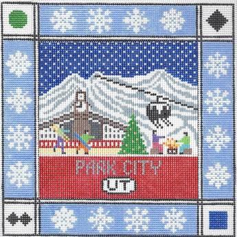 Doolittle Stitchery Park City Square Needlepoint Canvas